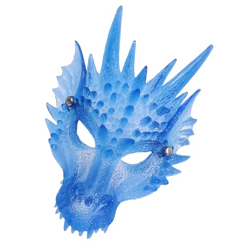 ifundom 1Stk Halloween-Maske Drachen Party-Kostümmaske Karneval Gesichtsschleier Gesichtsbedeckung für Partykostüme glückselige Maskerade halloween masken halloweenmaske Party-Maske Blue von ifundom