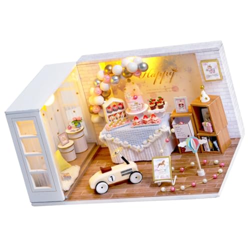 ifundom 1Stk handgemachtes Miniaturwohnung Puppenhausmöbel mach es Mini Häuser DIY Kits bastelmaterial für Kinder DIY-Modellhaus holzkit Mini- -Bausatz Miniatur DIY hölzern von ifundom