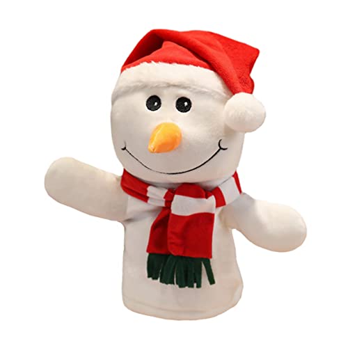 ifundom 1stk Santa Handpuppe Schneemann-fingerpuppe Rentier Fingerpuppe Fingerspielzeug Weihnachten Stofftiere Weihnachtsschneemann Plüsch Hirsch Marionette Spielzeug Pp Baumwolle Weiß von ifundom