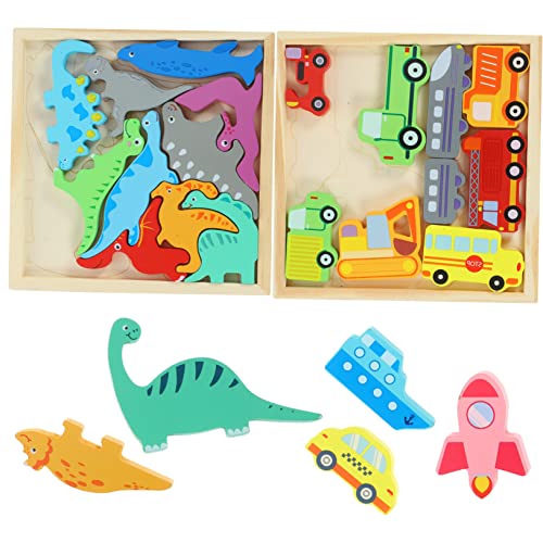 ifundom 2 Boxen Lernpuzzlespielzeug Aus Für Fördern Sie Kreativität Und Problemlösungsfähigkeiten Mit Bunten Holzpuzzles Ideal Für Jungen Und ädchen Ab 3 Jahren Inkl von ifundom