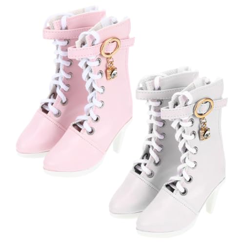 ifundom 2 Paar Schuhe Spielzeug Mit Hohen Schuhen Kleine High Heels High Heels Schuhe Figur Prinzessinnen-anziehschuhe Schuhregal-miniaturen Rolle Vortäuschen Spielset Spielzeug Pu von ifundom