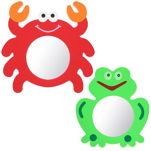 ifundom 2 Pcs Discovery Mirror Baby Bad Spielzeug Niedliche Tierspiegel Krabbenfrosch Für Neugeborene Baby Kleinkinder Badewater Wasserspielzeug Sinnesspiel von ifundom