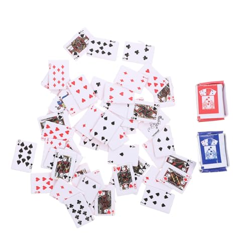 ifundom 2 STK Brettspiel-Poker Pokerkarten Mini-pokerkarte Aus Papier Kartenspiel Spielen 1:12 Kleiner Schürhaken von ifundom