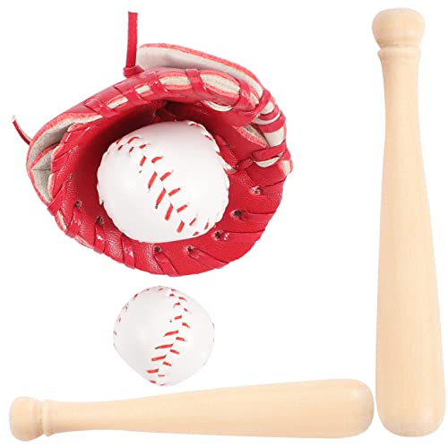 ifundom 2 Sätze Baseball-Softball-Abdeckung Baseball-kuchendeckel Baseball-kuchendekorationen Baseball-handschuh-kuchenaufsatz Schmuckstücke Baseball-Dekorationen Netz Rot Leder von ifundom