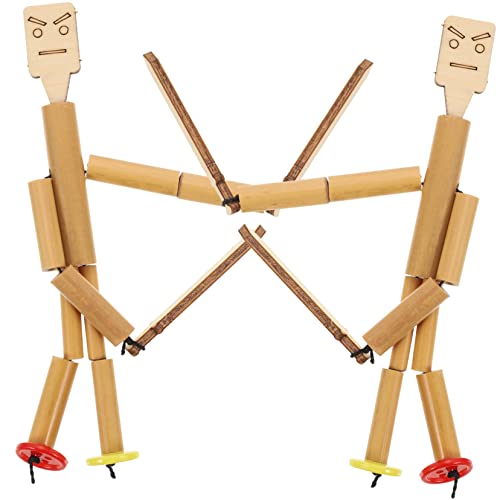 ifundom 2 Sätze DIY Ziehpuppe Kinderspielzeug Tischspiel Spielzeug DIY Puppenbausatz Desktop-spielspielzeug Sportspielzeug Bastelbedarf Zum Selbermachen Handgemachter Puppenbausatz Bambus von ifundom