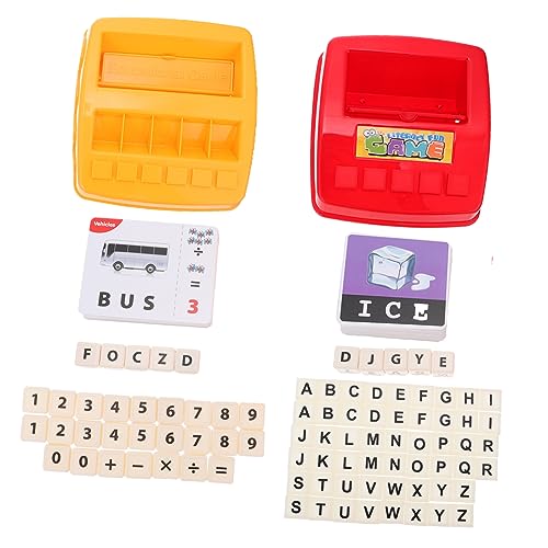 ifundom 2 Sätze Denkspiel Passendes Buchstabenspielzeug Buchstabenspielkarten Englische Kartenmaschine Spielzeug Alphabet-Karten-Spielzeug Englische Wortmaschine Kognitive Karten Plastik von ifundom