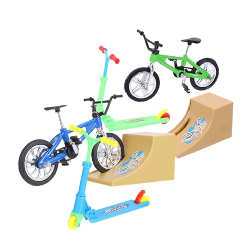 ifundom 2 Sätze Fingerrad für kinderspielzeug Collectible Toy fingerskateboars Finger Play Toy Zusammenklappbarer Roller-Fahrradsatz Fingerscooter-Kit Tischspiel Plastik von ifundom