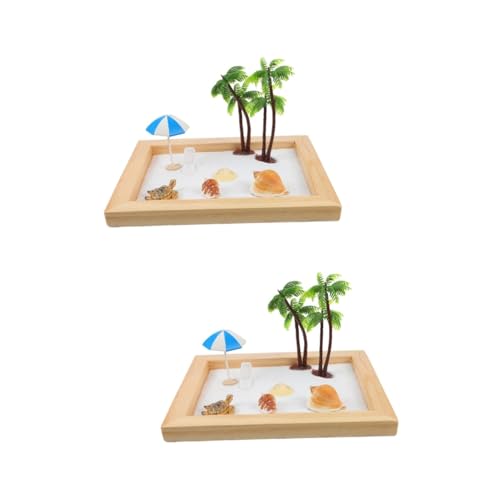 ifundom 2 Sätze Ocean Sand Tischdekoration Miniaturlandschaft Miniaturbausätze scheibengardinen bürodekorationen Sandkastenspielzeug zum Spielen am Strand Tischdekoration aus Sand von ifundom