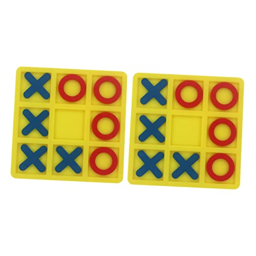 ifundom 2 Sätze Xo Schach Kinderspielzeug Spiel Für Spiele Schach-brettspiel- Schachspielzeug Für Pädagogisches Schachbrett Abs Yellow von ifundom