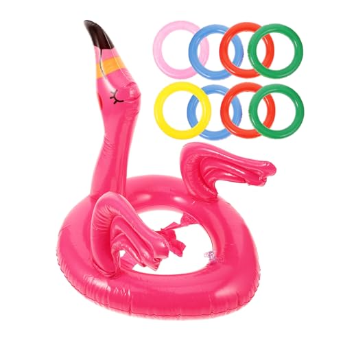 ifundom 2 Sätze Zwinge Flamingo Wurfring Spielzeug Kinderbecken Aufblasbar Strand-Flamingo-wurf Aufblasbare Ringwurfspielzeuge Spielzeug Für Kinder Aufblasbarer Pool PVC Rosa von ifundom