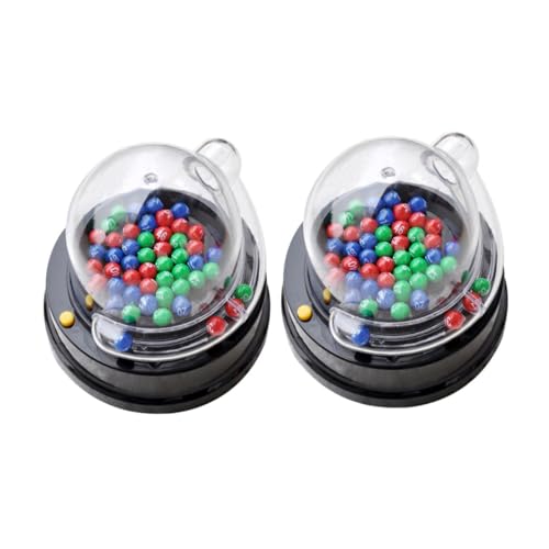 ifundom 2 Satz Lotteriemaschine Mini-Bingo-Kugeln Bingo-Ball-Maschine Ballmaschine Karte Lotto Party Gadgets Party Accessoires Nummernauswahlmaschine Unterhaltungs-Brettspiel Abs von ifundom