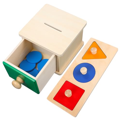 ifundom 2 Satz Münzbox Geometrie Puzzles Spielzeug Stapelspielzeug für Kleinkinder Kleinkind-Puzzle holzspielzeug holzspielsachen spielset Puzzlespiele aus Holz Holzpuzzles für Kleinkinder von ifundom