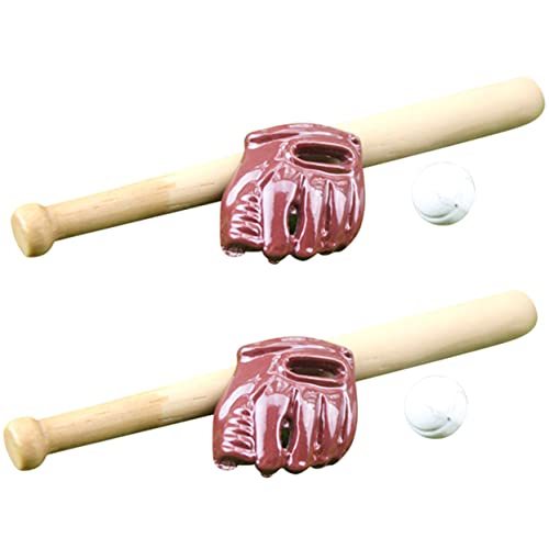 ifundom 2 Sets Baseballschläger Handschuhbälle Aufblasbar Für Outdoor Spiele Schläger Und Rounders Schläger Outdoor Sport Mini Handschuhe Für Holz von ifundom