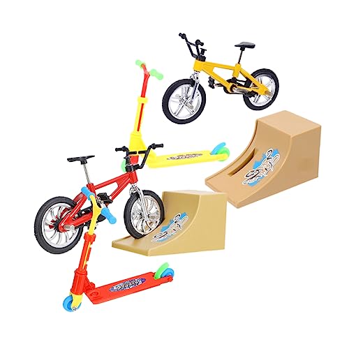 ifundom 2 Sets Finger Bike Kit Mini Scooter Rampe Für Fingerspielzeug Tischspiel Für Jungen Und ädchen Ideal Für Kreatives Und Geschicklichkeitstraining von ifundom