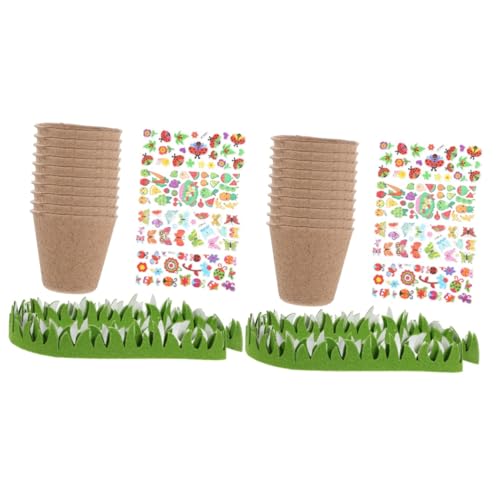 ifundom 2 Sets Zellstoff Sämlingsbecher Garten Blumentöpfe Für Dekorativen Garten Papiertopf Set Kindergartentopf DIY Zellstoffbecher Gemüse Starterbecher Starterbecher Für von ifundom