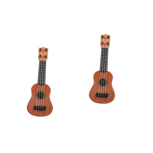 ifundom 2 Stück Kindergitarren Spielzeug Gitarren Lernspielzeug Realistische Gitarrenfigur Mini Musikinstrument Puppenhaus Gitarren Requisite Kinderspielzeug Ukulele von ifundom