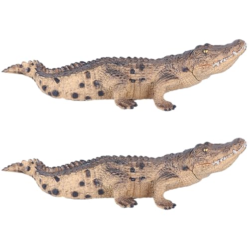 ifundom 2 Stück Krokodil Modell Spielzeug Krokodil Spielzeug Figur Realistisches Wildtier Spielzeug Alligator Spielzeug Krokodil Figur Spielzeug Krokodil Erkennungsmodell Modelle von ifundom