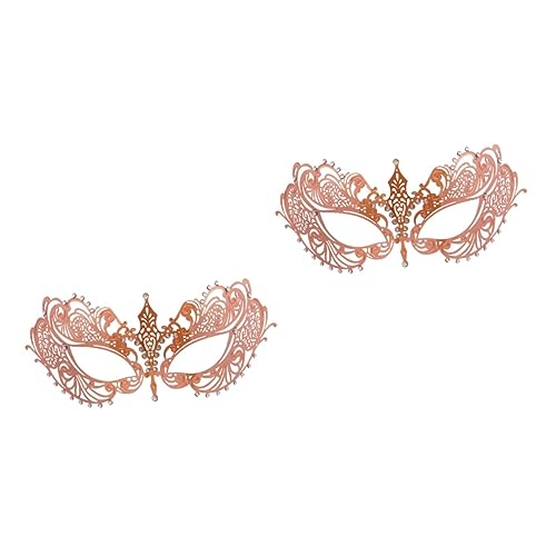 ifundom 2St Maskerade-Maske Drill-Party-Maske Partymaske Cosplay-Maske Maskenball Masken Party-Halbmaske Prinzessin Roségold von ifundom