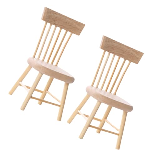 ifundom 2 Stück Maßstab Kleine Puppenhaus Möbel Dekoration Naturholz Kleine Stühle für Garten Weihnachtsdeko und Wohnaccessoires ifundom 2 Stück Maßstab Kleine Puppenhaus Möbel Dekoration Naturholz Kleine Stühle für Garten Weihnachtsdeko und Wohnaccessoires von ifundom