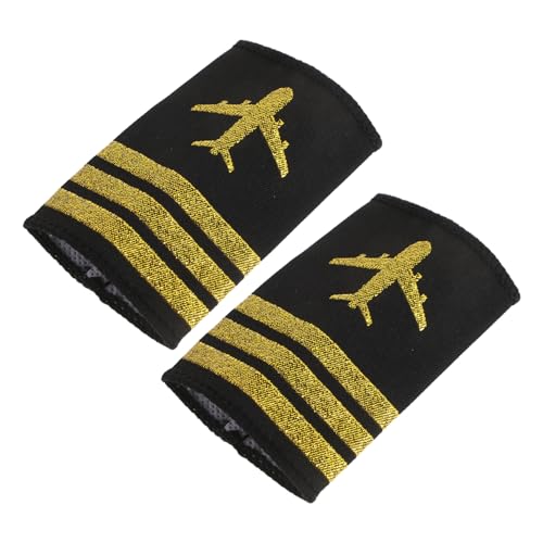 ifundom Elegante Flugbegleiter Epauletten 2pc Uniform Bars Airline Epauletten Weiches Material von ifundom