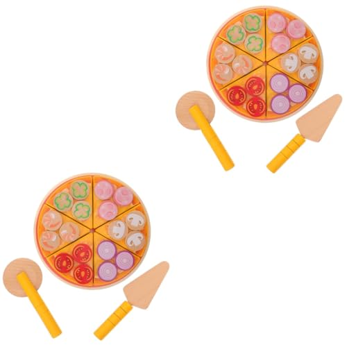 ifundom 2 Stück Pizza Spielzeug Lebensmittel Schneidespielzeug Spielpizza Gefälschte Pizza Spielküche Zubehör Spielzeug Lebensmittel Kinder Pizza Spielset Küche Spielen von ifundom