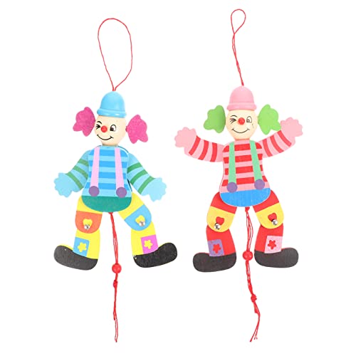 ifundom 2 Stück Schnur Zugleinen-Clown-Spielzeug Handpuppen für Kinder Marionettenpuppen für Kinder interaktives Spielzeug Kinder bastelset lustiges Marionettenspielzeug Clown-Marionetten von ifundom