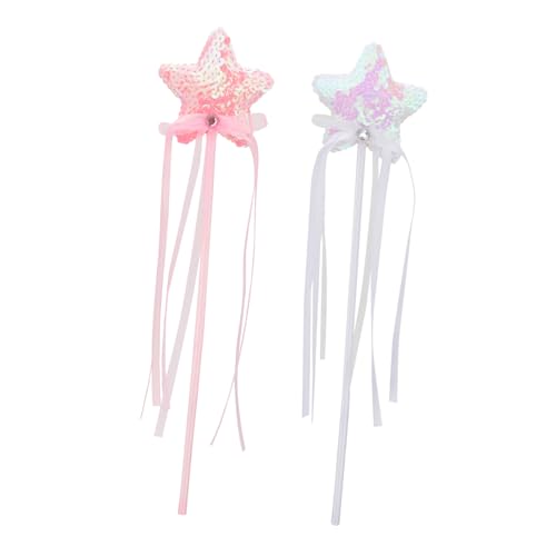 ifundom 2 Stücke Zauberstab Fee Fairy Wand Kinderkleider игрушки для девочек kindergeburtstags mitgebsel Kinderfeste glitzerstab Zauberstäbe mit Schleifendesign Plastik von ifundom