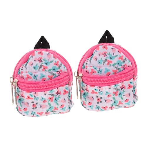 ifundom 2 Teiliger Puppen Schulrucksack Mit Reißverschluss Mini Puppenrucksack Süßes Spielpuppenzubehör Miniatur Puppenschulausrüstung Für Puppen Verkleidungsreisen von ifundom