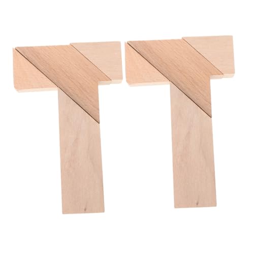 ifundom 2 Teiliges Denksport Puzzle Aus Holz Für Kinder Lustiges DIY Puzzle In T Form Für Kognitives Lernen Und Mathematische Fähigkeiten von ifundom