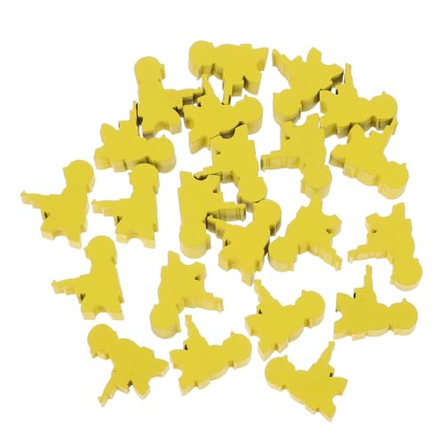 ifundom 20 Stück Brettspiel Schachfiguren Spielzubehör Spielzubehör Schach Ersatzschachbrett Schachmarken Für Brettspiel Schach Für Brettspiel Tischmarker Holz Gelb von ifundom