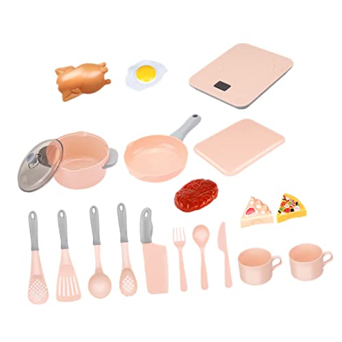 ifundom 20 Teiliges Küchen Spielset Mit Induktionsherd Küchenutensilien Und Zubehör Pink Rollenspielzeug Für Kreatives Kochen Und Für ädchen Und Jungen von ifundom