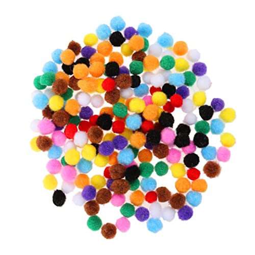 ifundom 200 Stück 10 Bommel Kinder Mini-Spielzeug Bunte Pom-Kugel Plüschtiere Flauschiger Schlüsselanhänger Lernspielzeug Weiches Spielzeug Plüschkugel Mini-Fuzzy-Pompons Pom Poms Bälle von ifundom