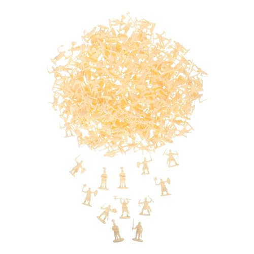 ifundom 200st Minisoldat Mini-Soldat Mittelalterliches Soldatenmodell Mini-People-Modelle Armeemänner Actionfiguren Mittelalterliche Soldatenfiguren Spielzeugfiguren Beige Plastik von ifundom