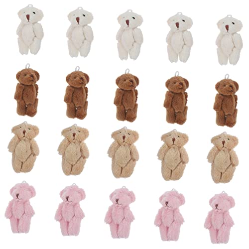 ifundom 20St Mini-Plüschbär Stofftier weicher Kleiner Bär Miniatur-Bärenfiguren Mini-Kuschelbär Mini-Plüschtiere sammlerstücke Plush Toy Kleiner Bär aus Plüsch Taschenanhänger PP Baumwolle von ifundom