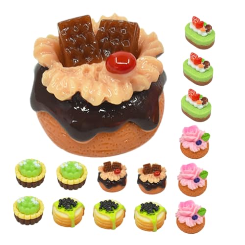 ifundom 20st Simulierter Obstkuchen Künstliche Nahrungsstütze Gefälschtes Kuchenmodell Mini-Kuchen Mini-Dessert-Modell Mini- -küchenzubehör Miniatur-Food-Modell Mini-Essen Harz von ifundom