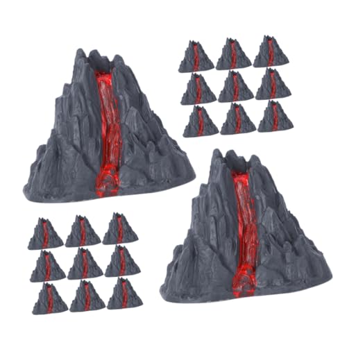 ifundom 20st Vulkan-Lava-Spielzeug Miniatur-vulkanfigur Aquarium Vulkan Mini-Vulkan- Vulkan Kuchen Topper Vulkanausbruch Spielzeug Gefälschter Vulkan Mini-vulkanstatuen Grey Plastik von ifundom