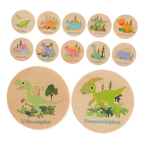 ifundom 24 Stück Dinosaurier Memory Schach Dinosaurier Memory Spiel Spielzeug Spielzeug Kinderspielzeug Spielzeug Memory Matching Spiel Für Kartenaufkleber Kreatives Matching von ifundom