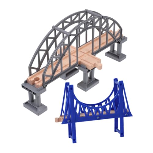 ifundom 2St Bahngleisbrücke Zugspielzeug Zugbrücke Holz Brücke Spielzeug Bahnszene Modellbrücke holzbrücke Brückenmodell für Spiele Zug Eisenbahnbrücke Spielzeug für die Eisenbahnszene Abs von ifundom