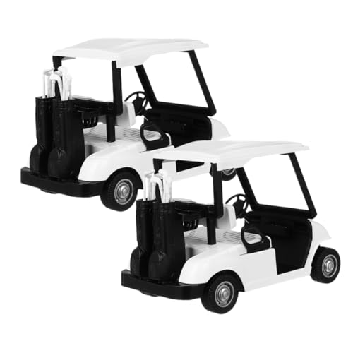 ifundom 2St Golfwagenmodell Golf-Dekoration Minigolfwagen für Kinder Golfwagen Modell Rückziehspielzeug Golf Minigolfwagen-Kuchenaufsatz Golfwagen-Schreibtischdekoration Legierung Weiß von ifundom