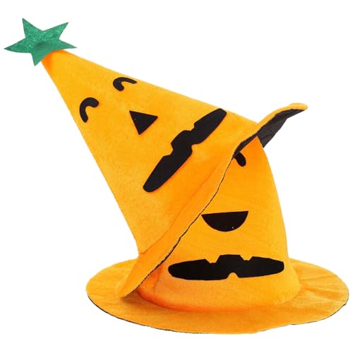 ifundom 2St Halloween-Hut Halloween-Haustier-Stirnband Halloween-Mittelstücke für Tische Kürbis Spitze Hüte Halloween Cap Halloween hat Halloween-Hüte Cosplay-Hüte Goldener Samt Orange von ifundom