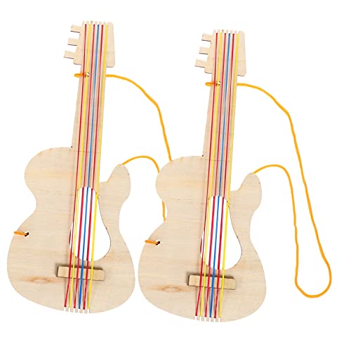 ifundom 2St Holzgitarre unvollendetes Gitarrenspielzeug Kleinkind Gitarre kinderspielzeug kinderinstrumente Kid Toys Unbemalte Kindergitarre Unfertiges Gitarrenspielzeug aus Holz hölzern von ifundom