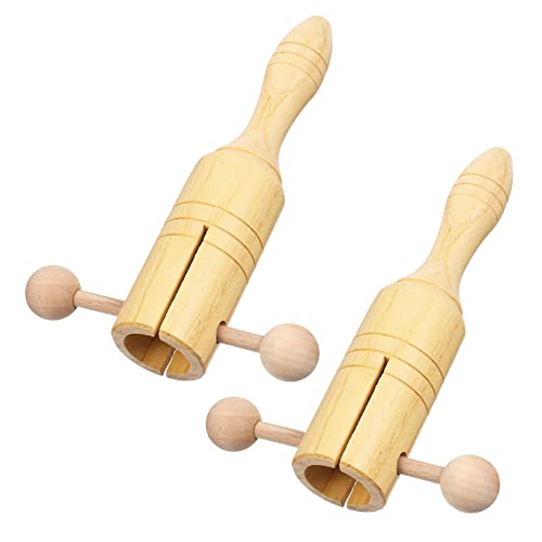 ifundom 2St Orff-Glockenspiel tragbares Tamburin-Spielzeug -Jingle-Stick Babyspielzeug kinderinstrumente Kinder musikinstrumente Handglocken für Kinder Holzrassel für Kleinkinder Buche von ifundom