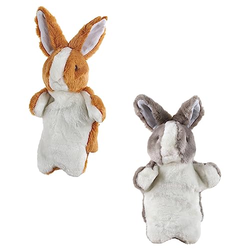 ifundom 2St Plüsch Hase Handpuppe Hasenspielzeug für Kinder ausgestopft Hase Hase Handpuppe interaktives Spielzeug Kinder Puppen Handpuppe Spielzeug Kaninchen-Handpuppe kurzer Plüsch Brown von ifundom