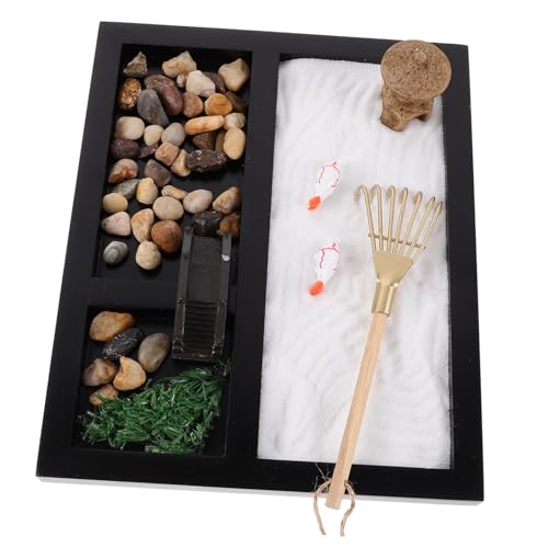 ifundom 2St Sandkasten für den Desktop wohnungseinrichtung wohnungsdeko Garden of Zen Tischmeditations-Zengarten Mini-Sandgarten Zen Garten Miniaturlandschaft des Meditationsgartens Black von ifundom