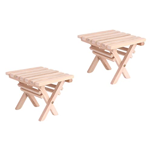 ifundom Zubehör 2St Shiwan Klapptisch Miniatur-Holztisch Mini- Modelle e Ornament Mini-Klapptisch Mini-Holztisch Falten Mini-Tisch Tisch im Freien Rasen Ob11 Picknicktisch hölzern von ifundom