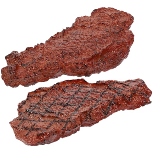 ifundom 2St Steak-Modell Essen vorgeben Kinderspielzeug Essen Simulation Essen Plüschtiere für Toys künstliche Steakdekore gefälschtes Essen PVC Brown von ifundom