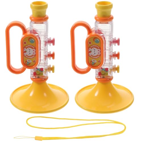 ifundom 2St -Trompete kinderinstrumente musikinstrumente Kinderfreundliches Trompetenspielzeug Funny Toys zarte Trompete Trompetenspielzeug für Plastik Yellow von ifundom