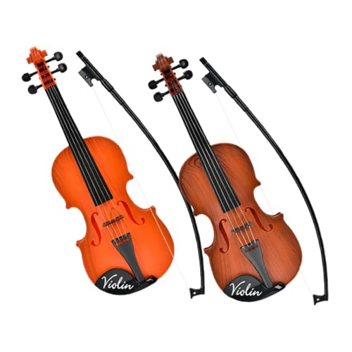 ifundom 2St Violine Spielzeug simulierte Geige Musikspielzeug Musik-Erleuchtungs-Spielzeug Kinder Musikinstrument Spielzeug Miniatur-Geigenstütze Exquisites Geigenmodell Plastik von ifundom