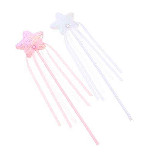 ifundom 2St Zauberstab Fairy Wand für fasnachtskostüme Carnival Costume grennstick Märchenkostüm Die Zauberstäbe für Partyzauberei Zauberstäbe Stoff Weiß von ifundom