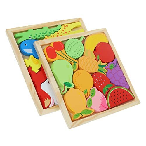 ifundom 2er Set Holzpuzzle Lernspielzeug Für Kleinkinder Montessori Inspiriertes Schiebe Puzzle Aus Motorikförderndes Für Ab 1 Jahr Kreatives Puzzlespiel Für ädchen Und Jungen von ifundom